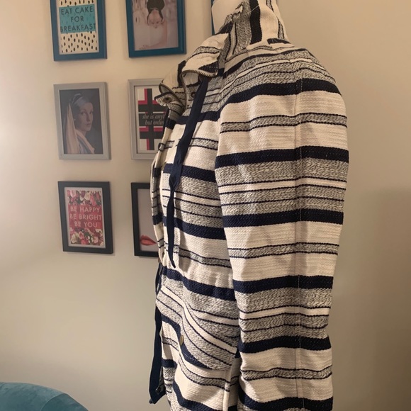 LOFT Navy & Cream Striped Jacket - Picture 3 of 5